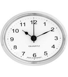 Vestavné hodiny 80x65 mm - stříbrné, arabské číslice 550/4130-04