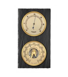 Barometr 8085 s teploměrem - šedo-zlatý