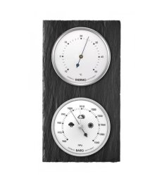 Barometr 8085B s teploměrem - šedo-stříbrný