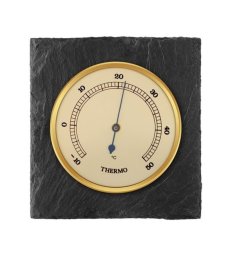 Teploměr 8084 v břidlicovém pouzdře - šedo-zlatý