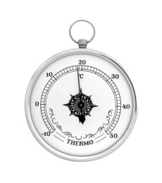 Pokojový teploměr Tocantis - černo-stříbrný