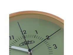 drevene-designove-hodiny-zelene-svetle-hnede-nastenne-hodiny-prim-organic-retrospect-b