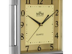 kwadratowy-plastikowy-zegar-srebrny-brazowy-mpm-rotter-srebrno-brazowy