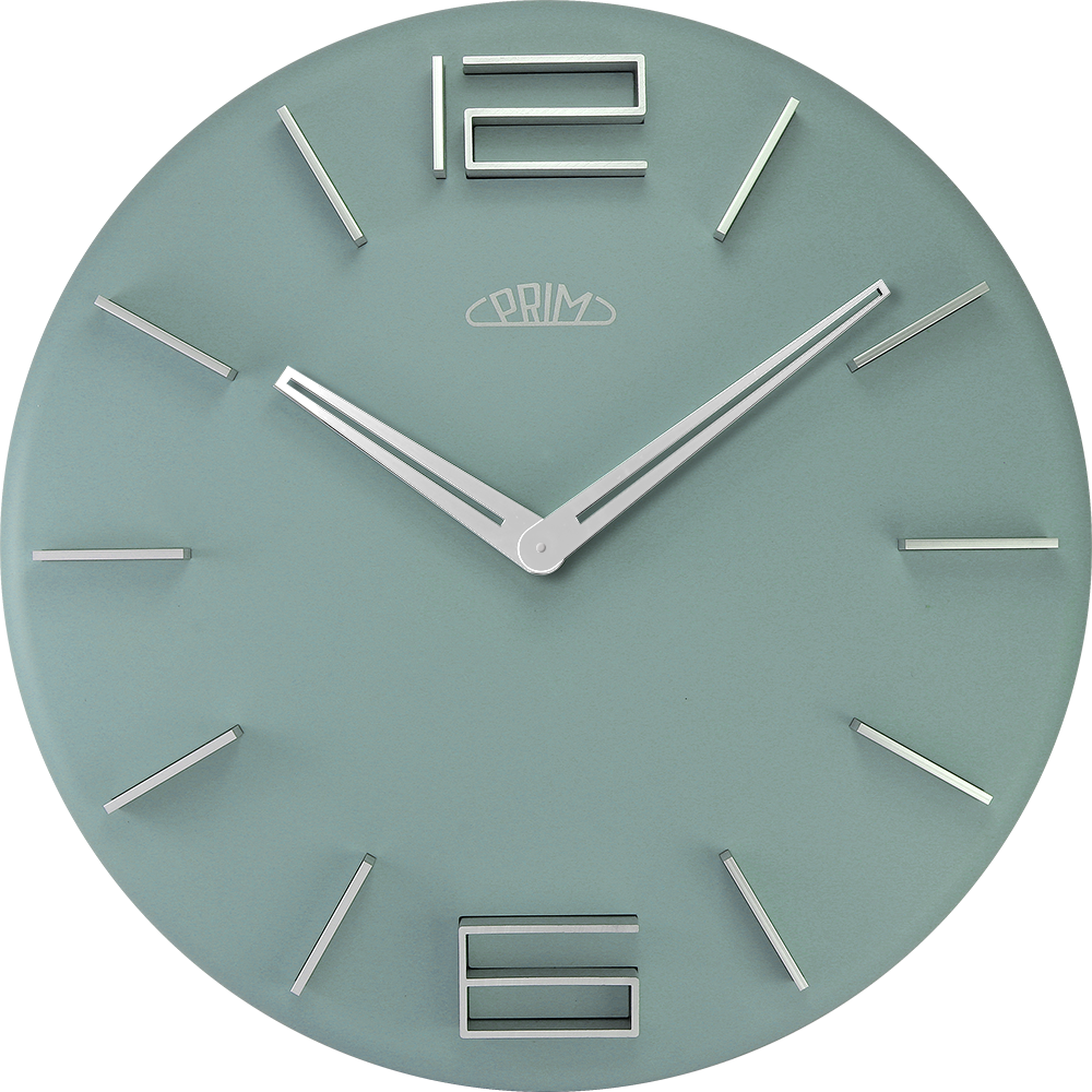 MPM Pastelové zelené nástěnné hodiny PRIM Pastel I E01P.4085.41
