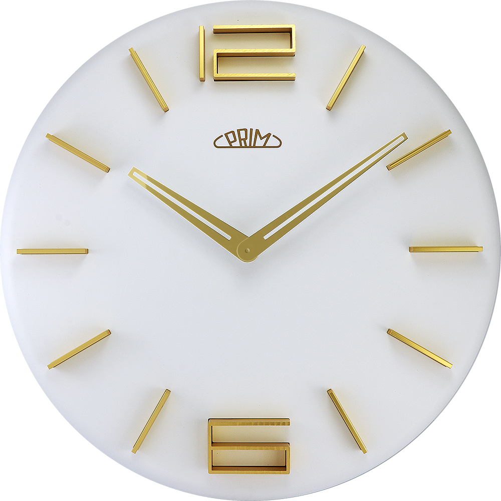 MPM Zlato-bílé nástěnné hodiny PRIM Pastel IV E01P.4085.00