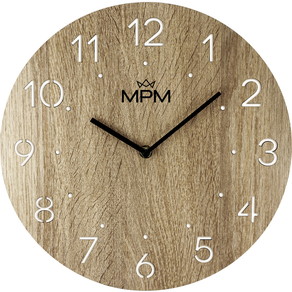 MPM Dřevěné nástěnné hodiny MPM Dotted - B E07M.4116.50