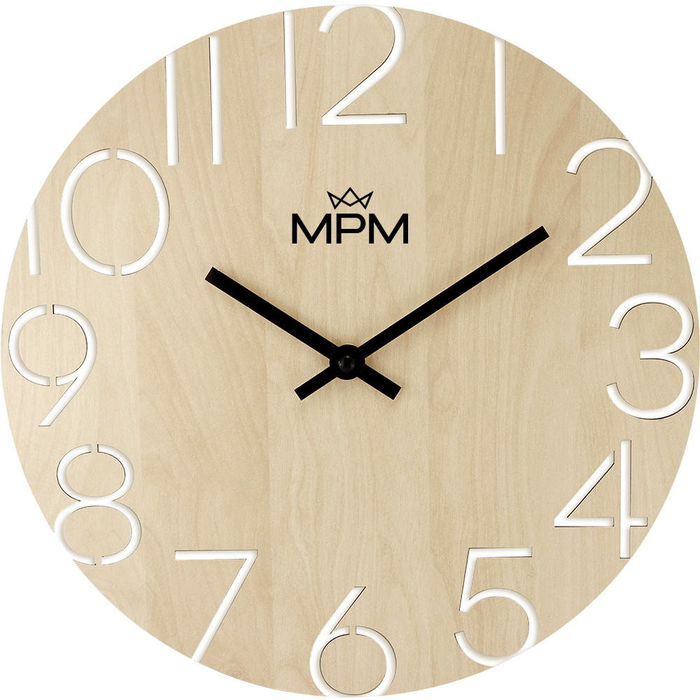 MPM Dřevěné designové nástěnné hodiny MPM Circle - A E07M.4118.53