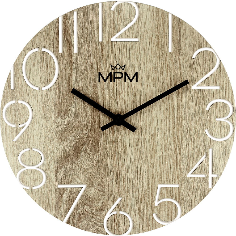 MPM Dřevěné nástěnné designové hodiny MPM Circle - B E07M.4118.50
