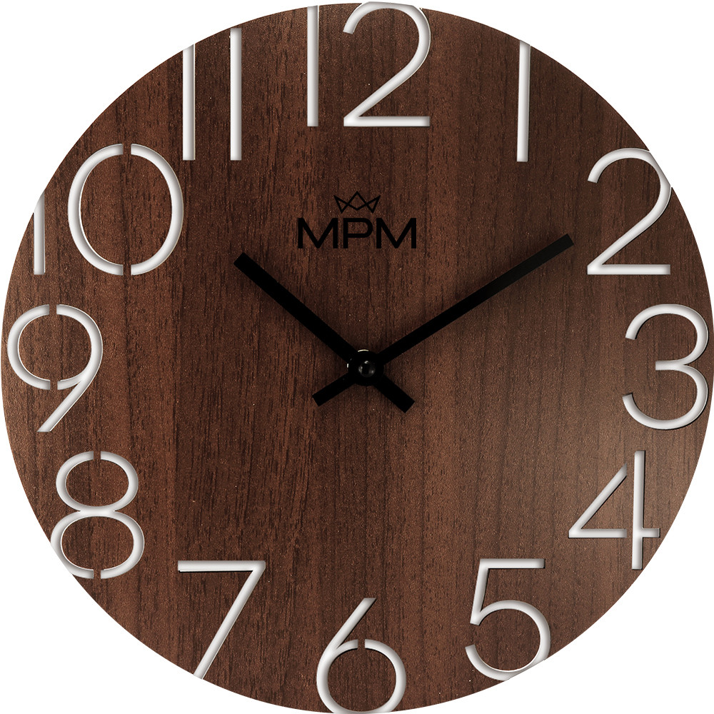 MPM Dřevěné designové nástěnné hodiny MPM Circle - C E07M.4118.54