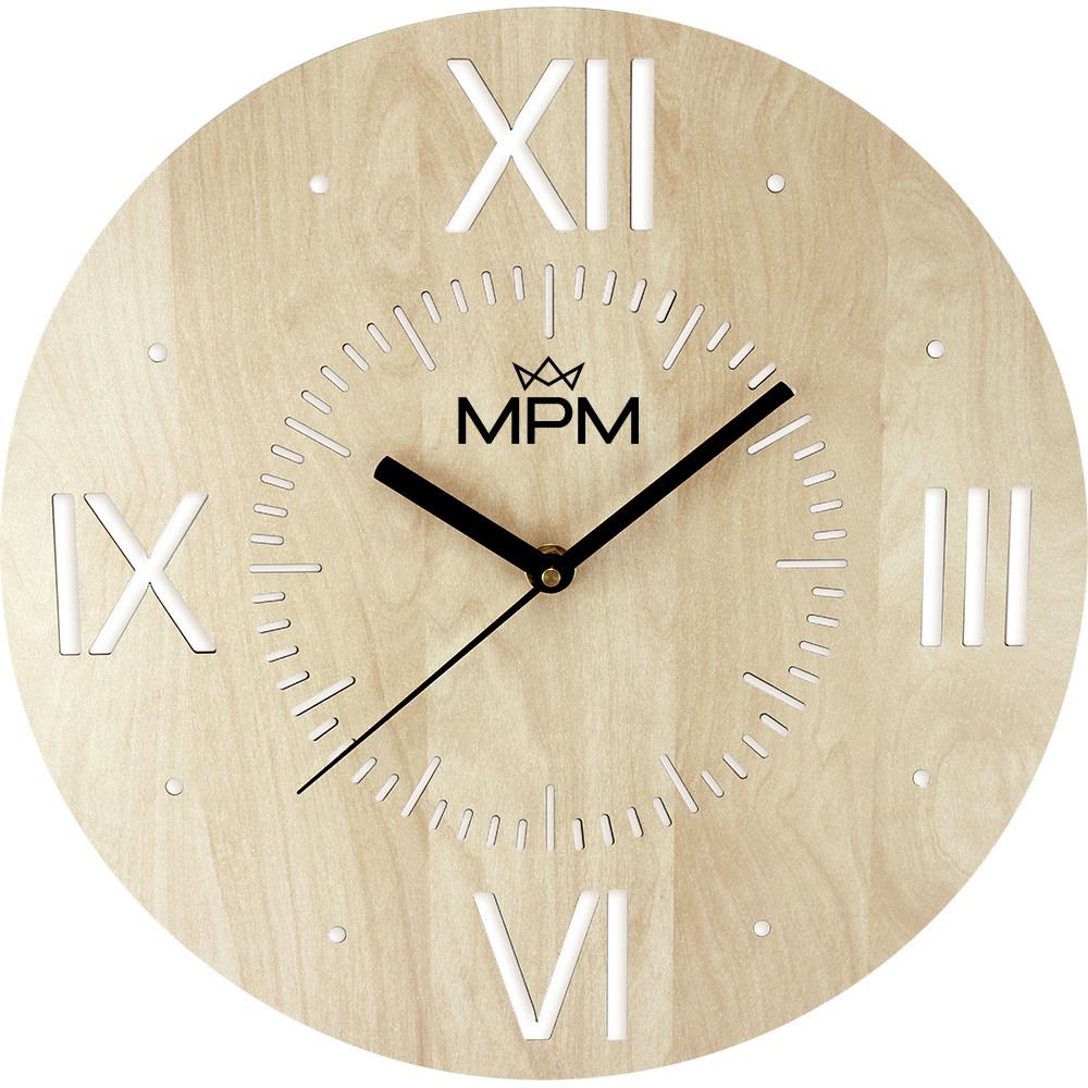 MPM Dřevěné designové nástěnné hodiny MPM Rome - A E07M.4119.53