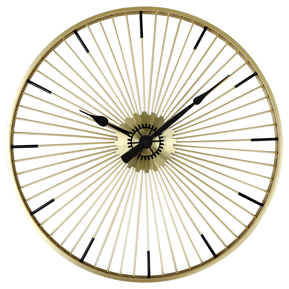 MPM Zlaté nástěnné hodiny MPM Wheel E04.4107.8090