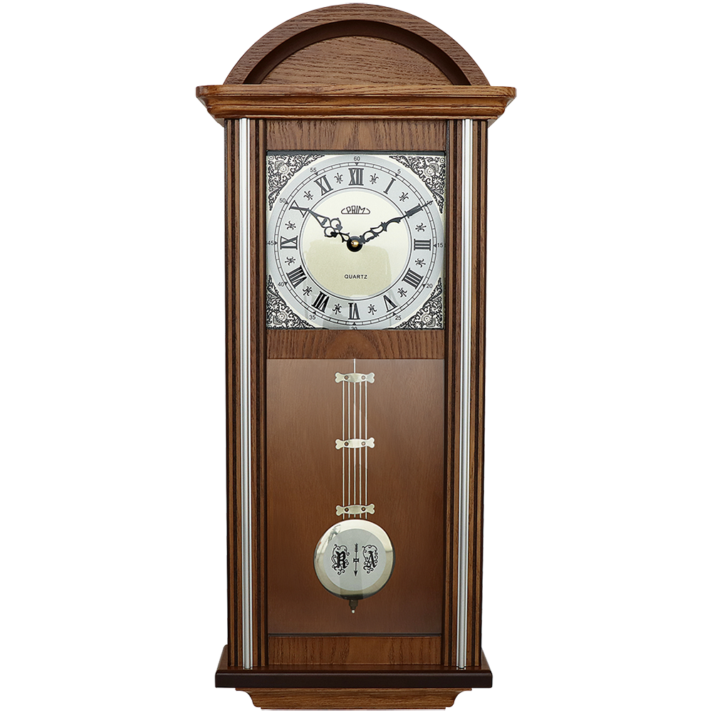 PRIM Dřevěné nástěnné hodiny PRIM v retro stylu s kyvadlem PRIM Retro Kyvadlo III - A E03P.4168.50