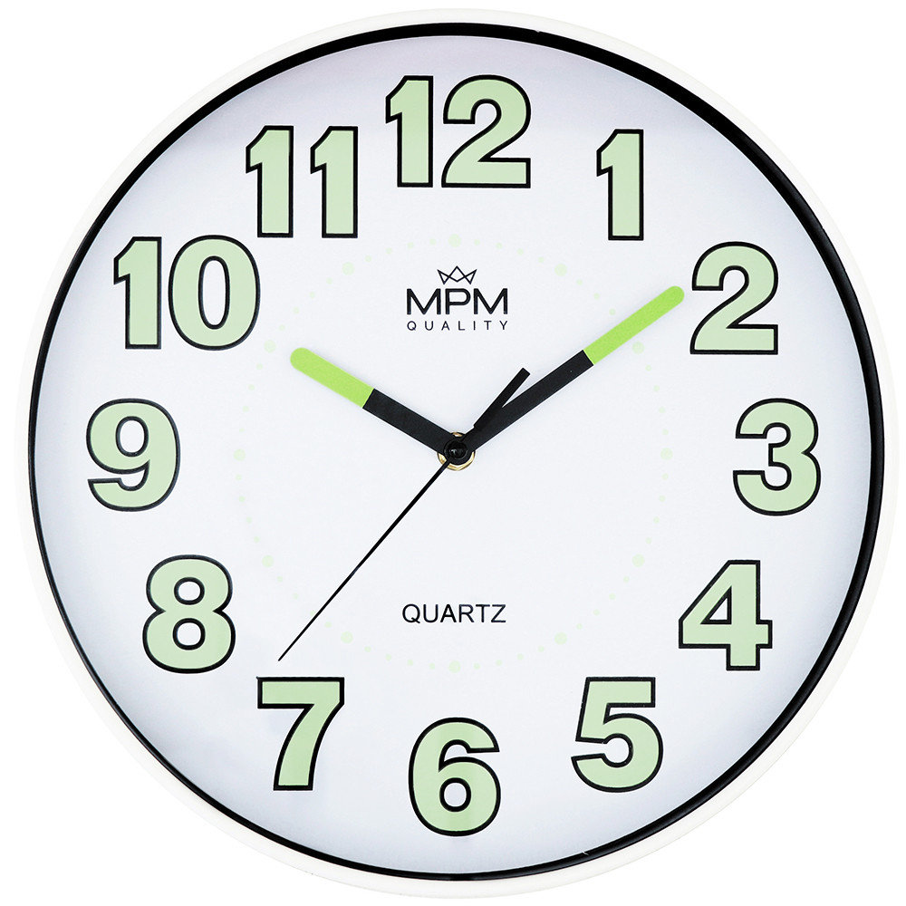 MPM Dětské barevné bílé nástěnné hodiny MPM E01.4185.00