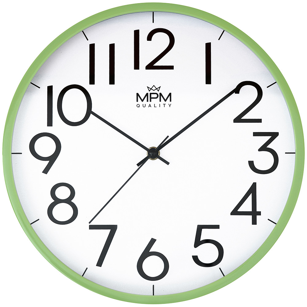 MPM Nástěnné dětské zelené hodiny MPM E01.4188.40
