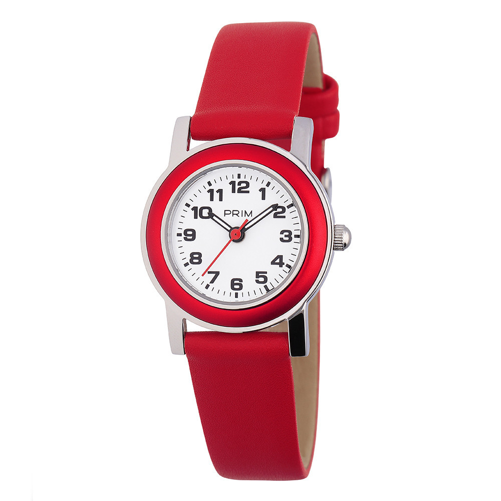 PRIM Červené náramkové dětské hodinky PRIMky Pastelka - G W05P.13074.G