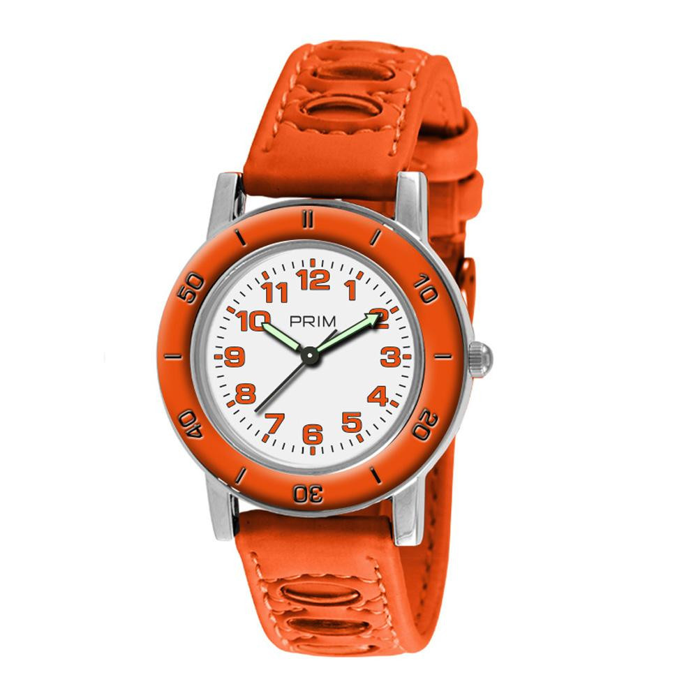 PRIM Oranžové dětské náramkové hodinky PRIMky Klaun - E W05P.13075.E