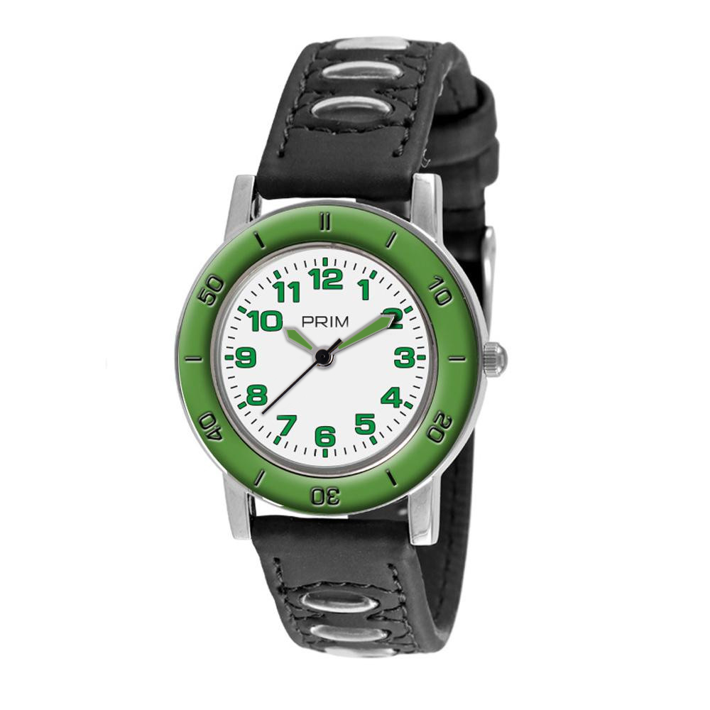 PRIM Dětské zelené náramkové hodinky PRIMky Klaun - F W05P.13075.F