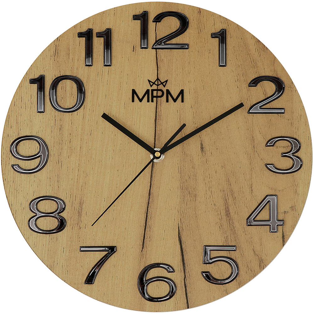 MPM Nástěnné dřevěné hodiny MPM Timber Simplicity - A E07M.4222.5390