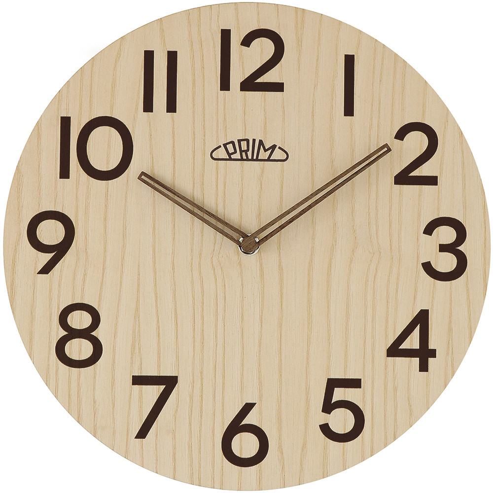 PRIM Dřevěné designové hnědé hodiny PRIM Genuine Veneer - A E07P.4245.5350