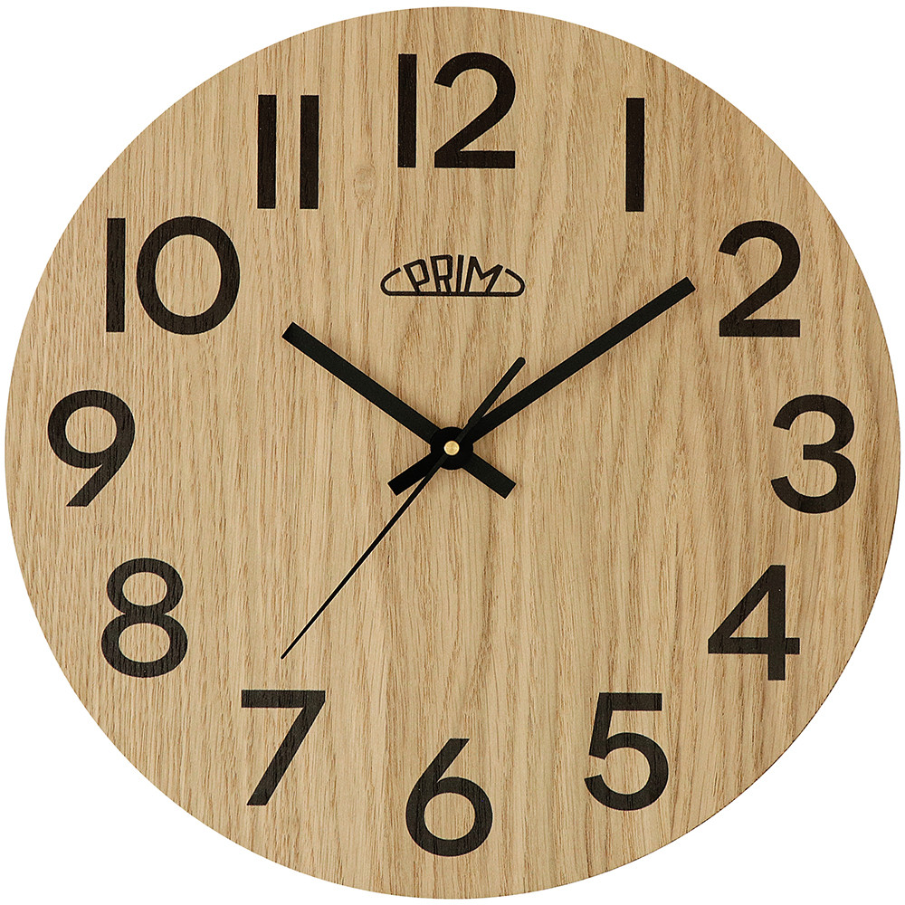 PRIM Dřevěné designové hnědé hodiny PRIM Genuine Veneer - B E07P.4245.5190