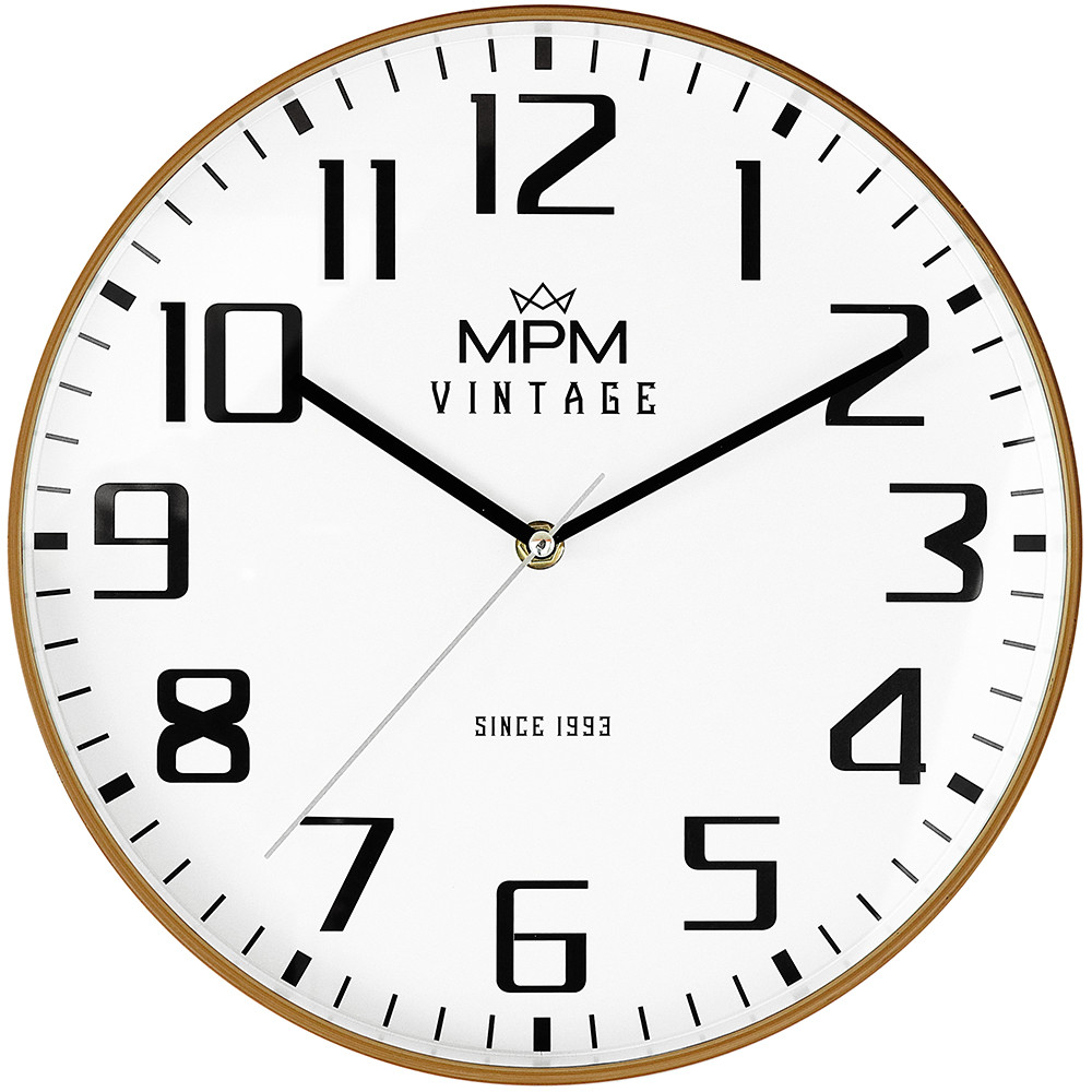 MPM Nástěnné plastové hodiny MPM Vintage II Since 1993 E01.4201.51