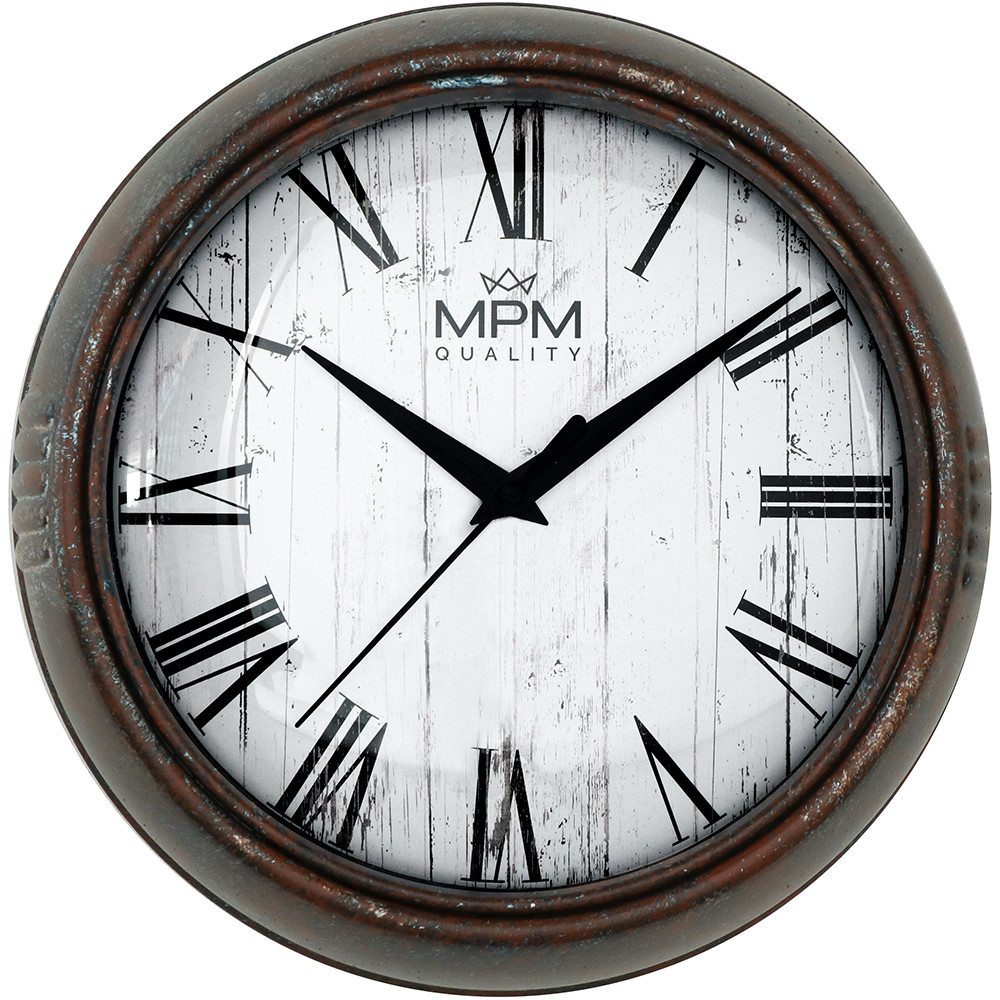 MPM Rustikální retro nástěnné hodiny MPM Rusty Metal E01.4204.63