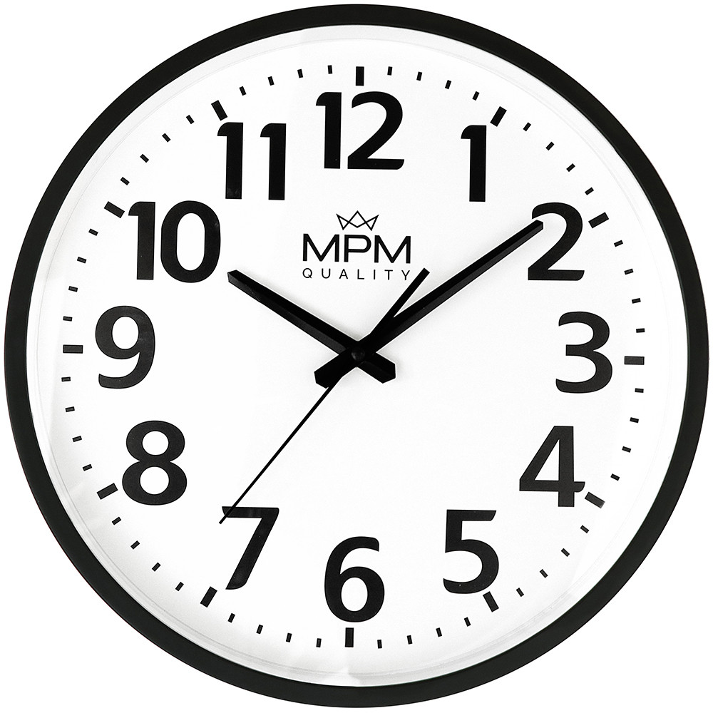 MPM Černé nástěnné čitelné hodiny MPM Classic - B E01.4205.0090