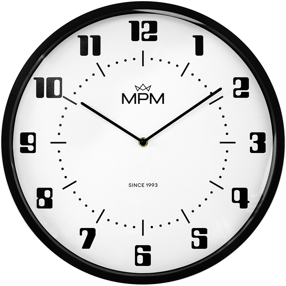 MPM Černé retro nástěnné hodiny MPM Retro Since 1993 - A E01.4206.00