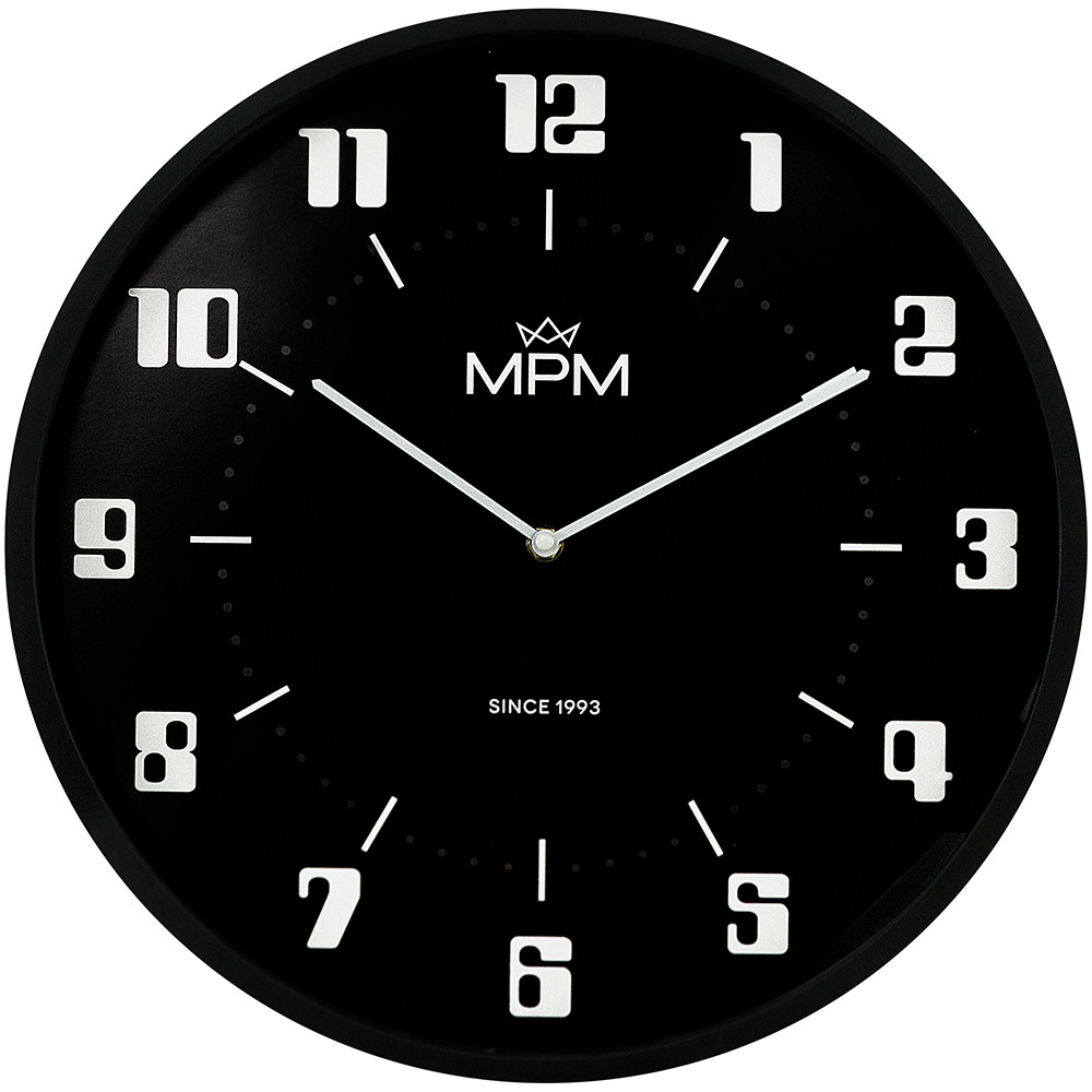 MPM Černé retro nástěnné hodiny MPM Retro Since 1993 - C E01.4206.90