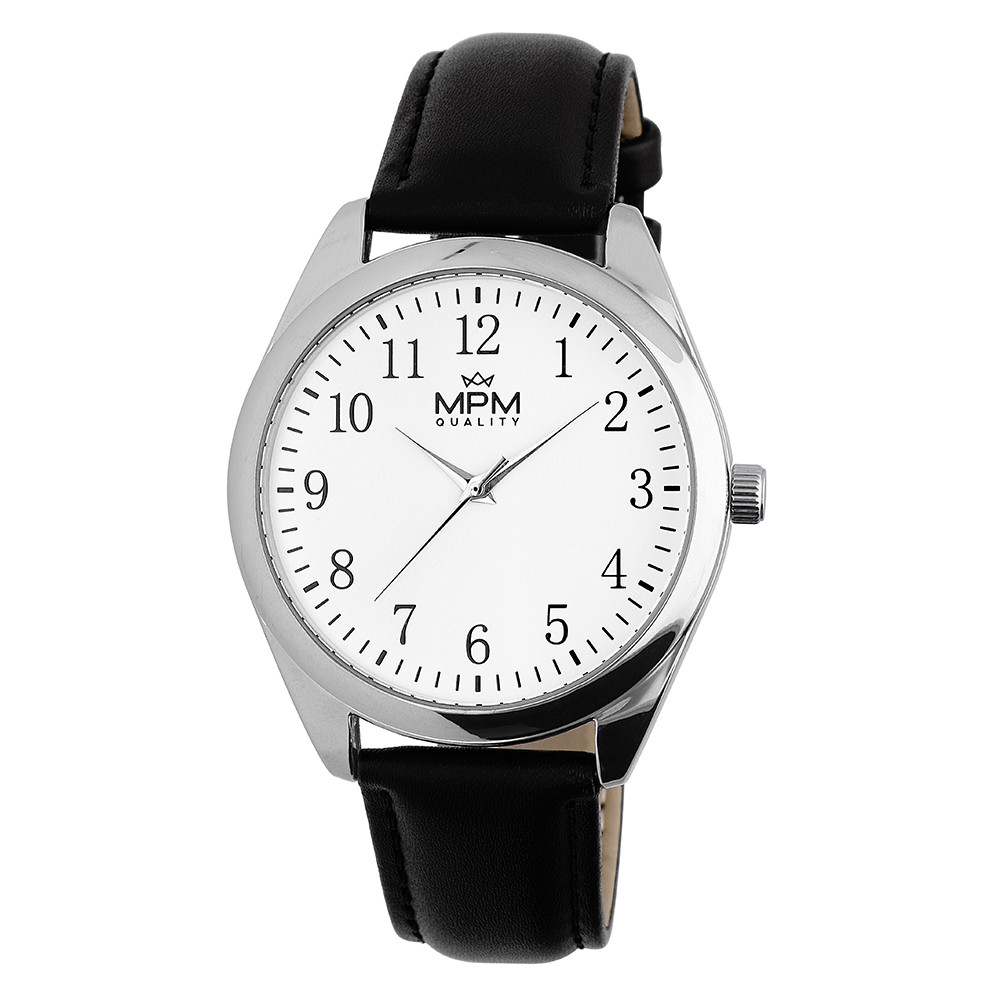 MPM Pánské módní náramkové hodinky s koženým páskem W01M.11194.A