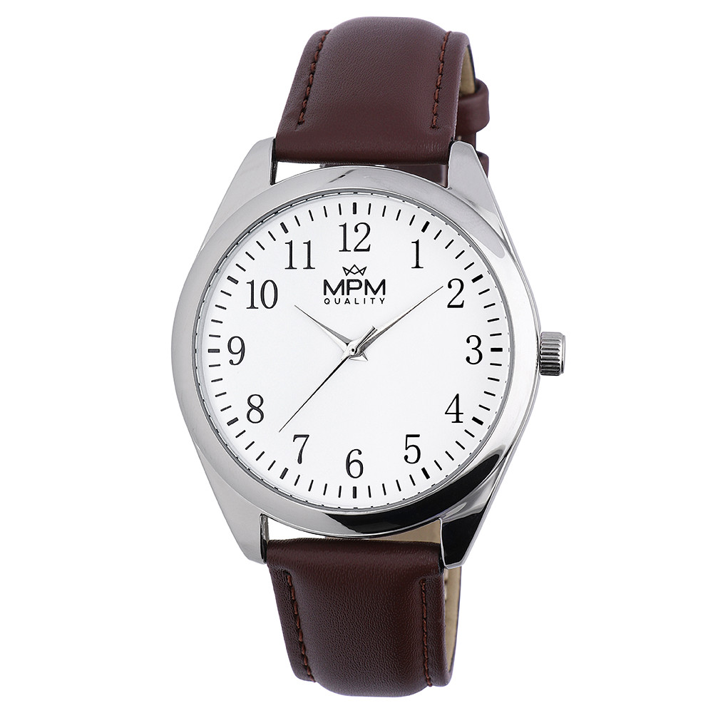 MPM Pánské módní náramkové hodinky s koženým páskem W01M.11194.B