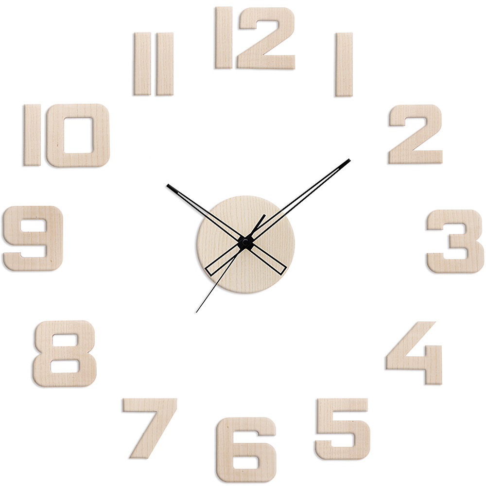 PRIM Dřevěné nalepovací nástěnné hodiny PRIM Veneer - A E07P.4258.53