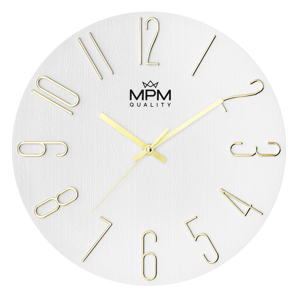 MPM Plastové nástěnné hodiny MPM Primera se vzorem letokruhů MPM Primera - A E01.4302.00