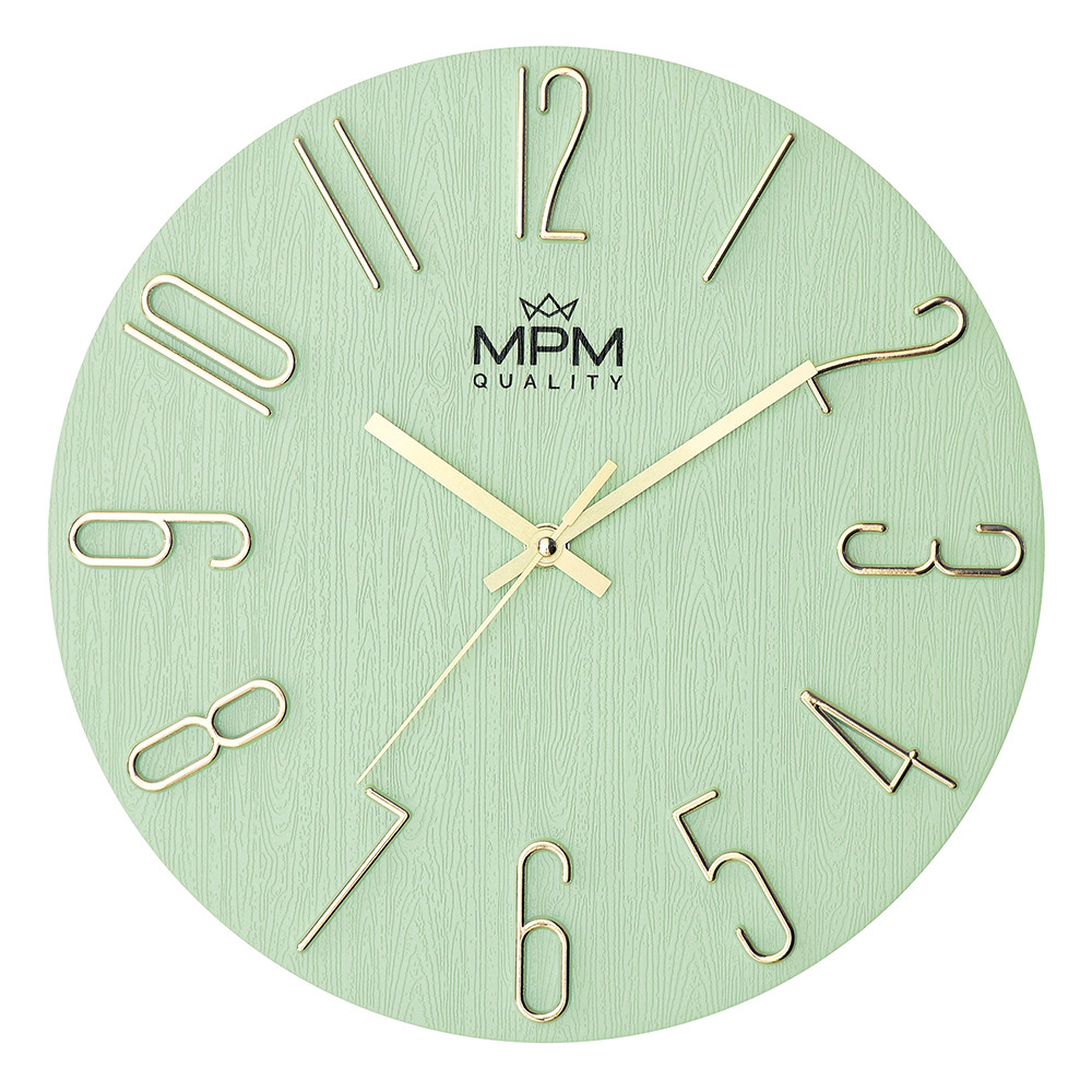 MPM Plastové nástěnné hodiny MPM Primera se vzorem letokruhů MPM Primera - B E01.4302.40