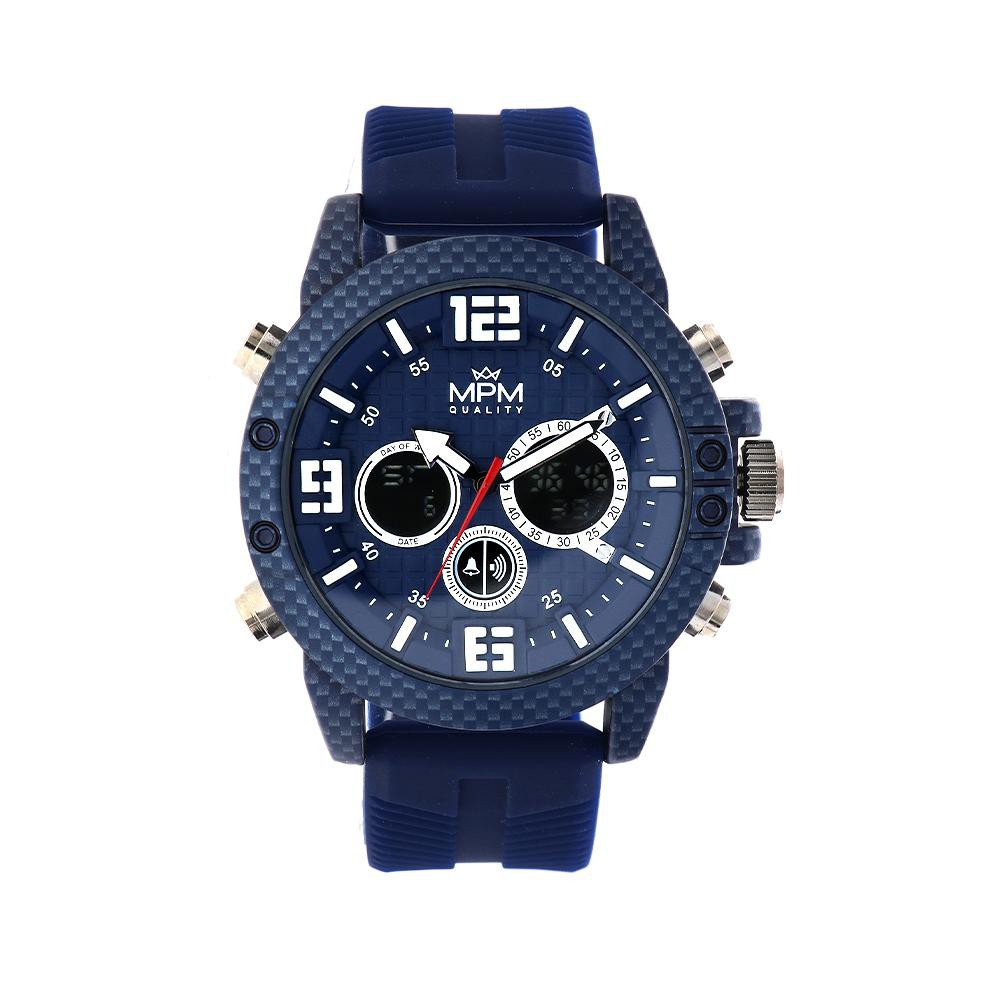 MPM Pánské modré hodinky MPM Carbon Anadigi - 11185.C - II.jakost