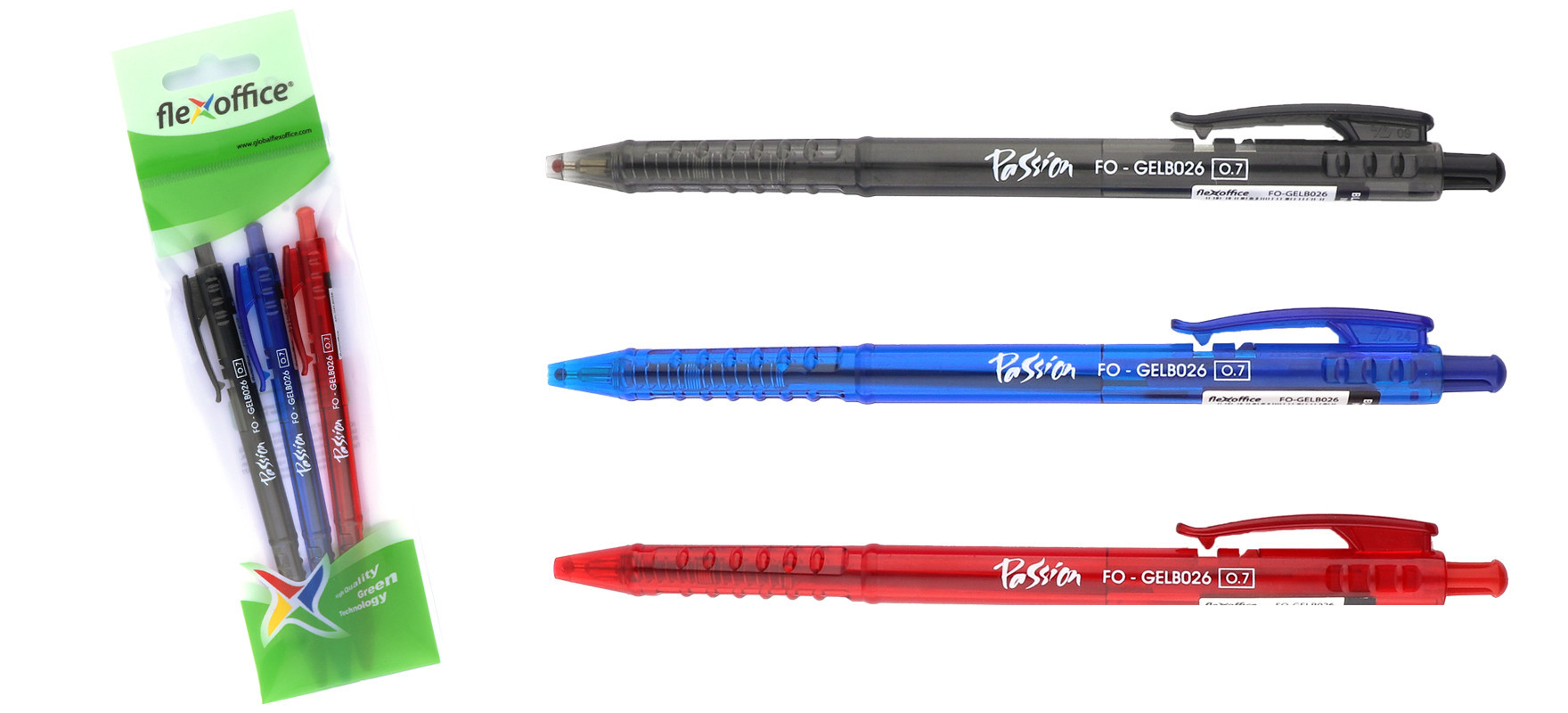 Jednorázové plastové kuličkové pero pro velmi kvalitní a snadné psaní FO-GELB 026.99