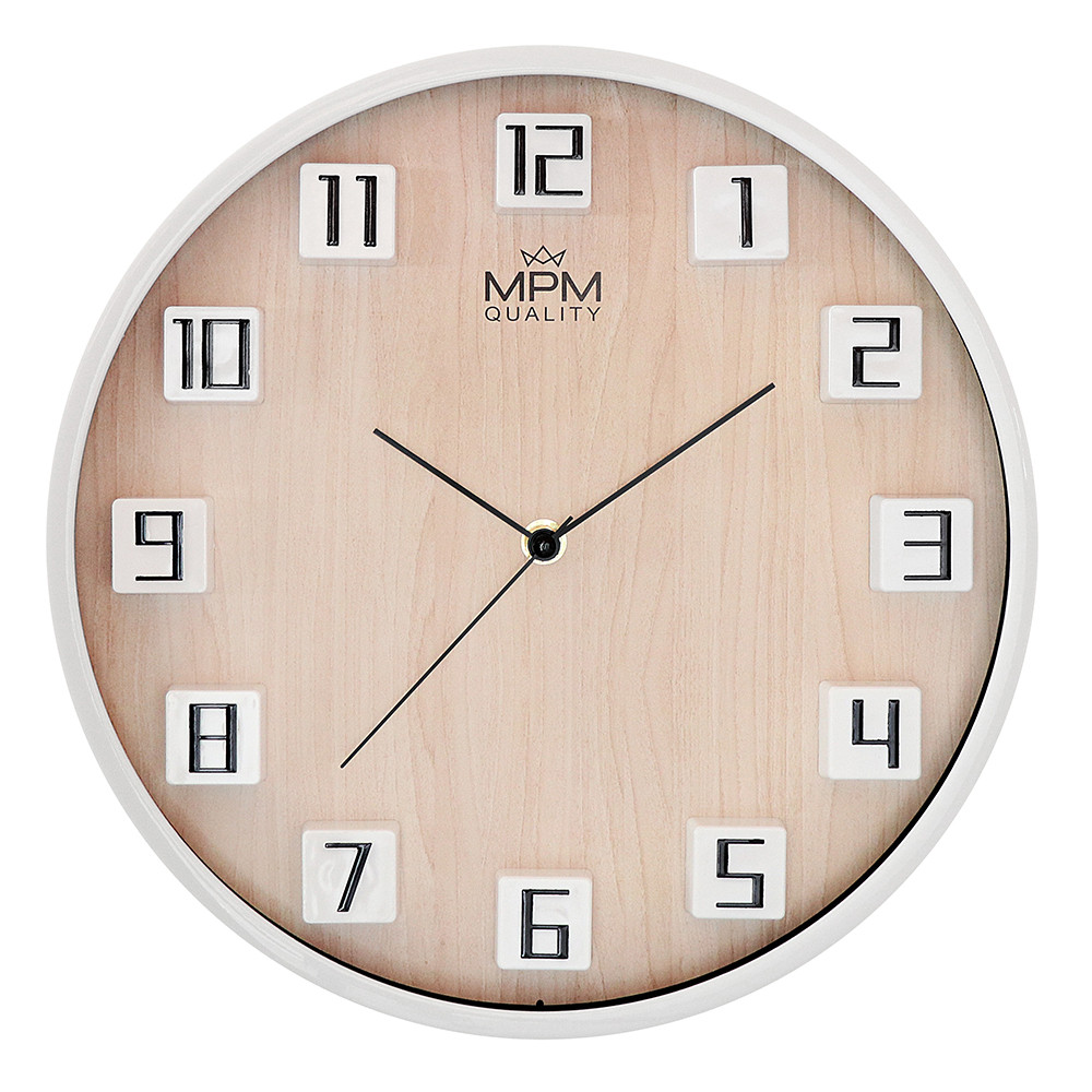 MPM Nástěnné plastové hodiny MPM Gamali v elegantním provedení MPM Gamali - A E01.4289.0053