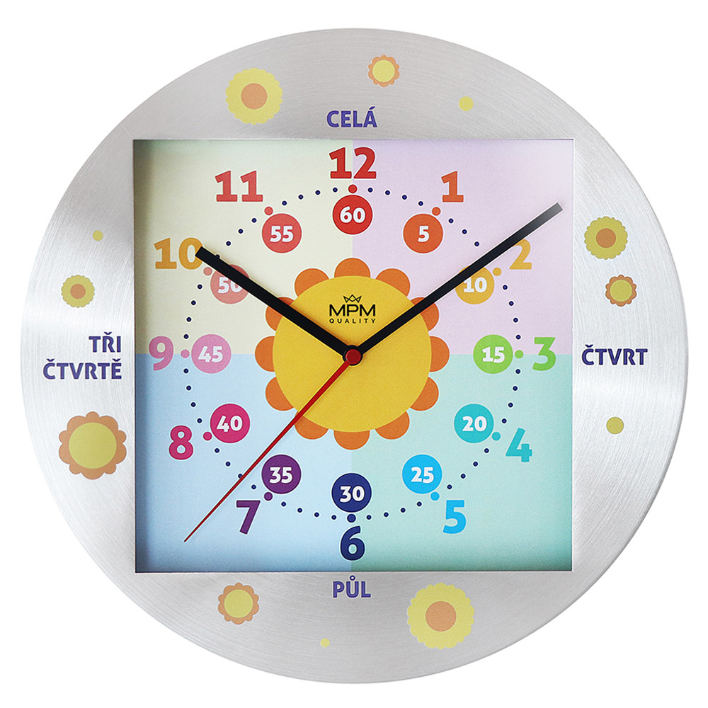 MPM Dětské kovové hodiny s pestrou paletou barevných motivů MPM Explore - B E01.4354.71.B