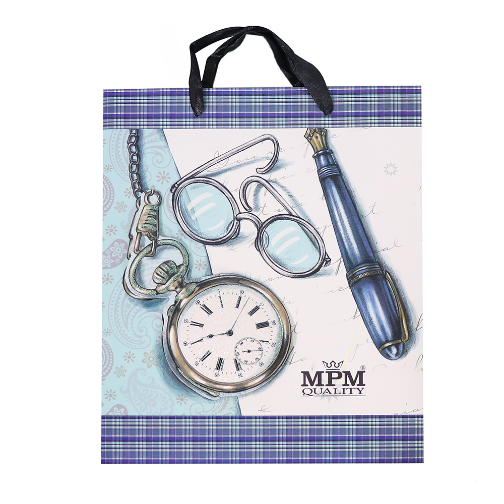 MPM Dárková papírová taška MPM-Quality - modrá