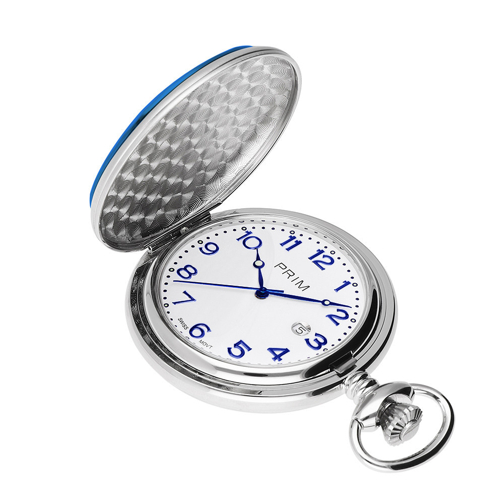 PRIM Kvalitní kapesní hodinky s datumovkou a švýcarským strojkem Ronda 515 PRIM Pocket Present - B W04P.13189.B