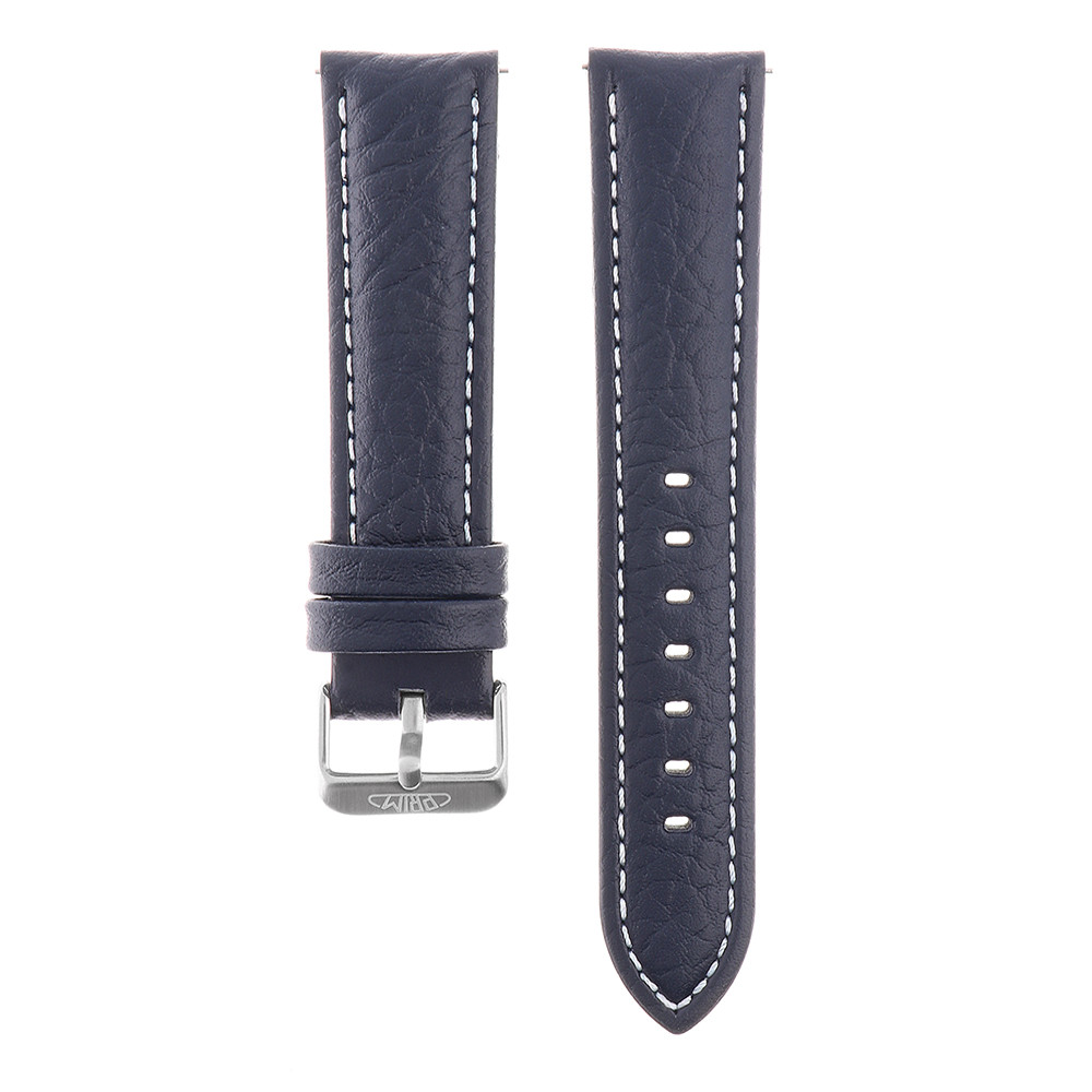 PRIM Pánský kožený modrý řemínek na hodinky RB.13190 (22 mm) - tmavě modrý - PRIM Master Refresh 2023