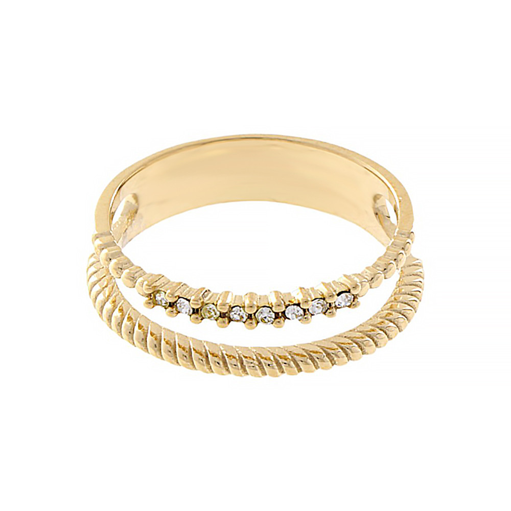 MPM Dámský ocelový nerezový prsten 70013 (velikost 52) - pozlacený