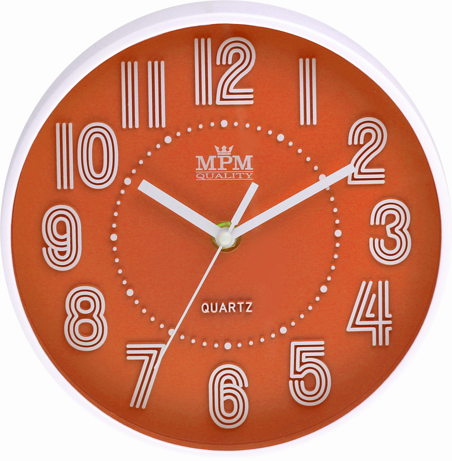 MPM Oranžové dětské kulaté nástěnné hodiny E01.3228