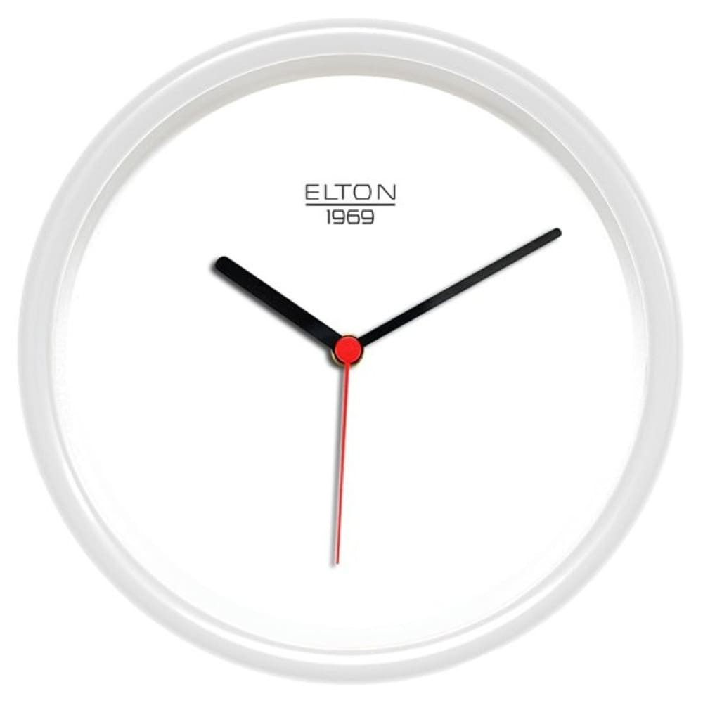 ELTON Kulaté plastové nástěnné hodiny české výroby Elton Pure – bílé E21.4769.00.163377