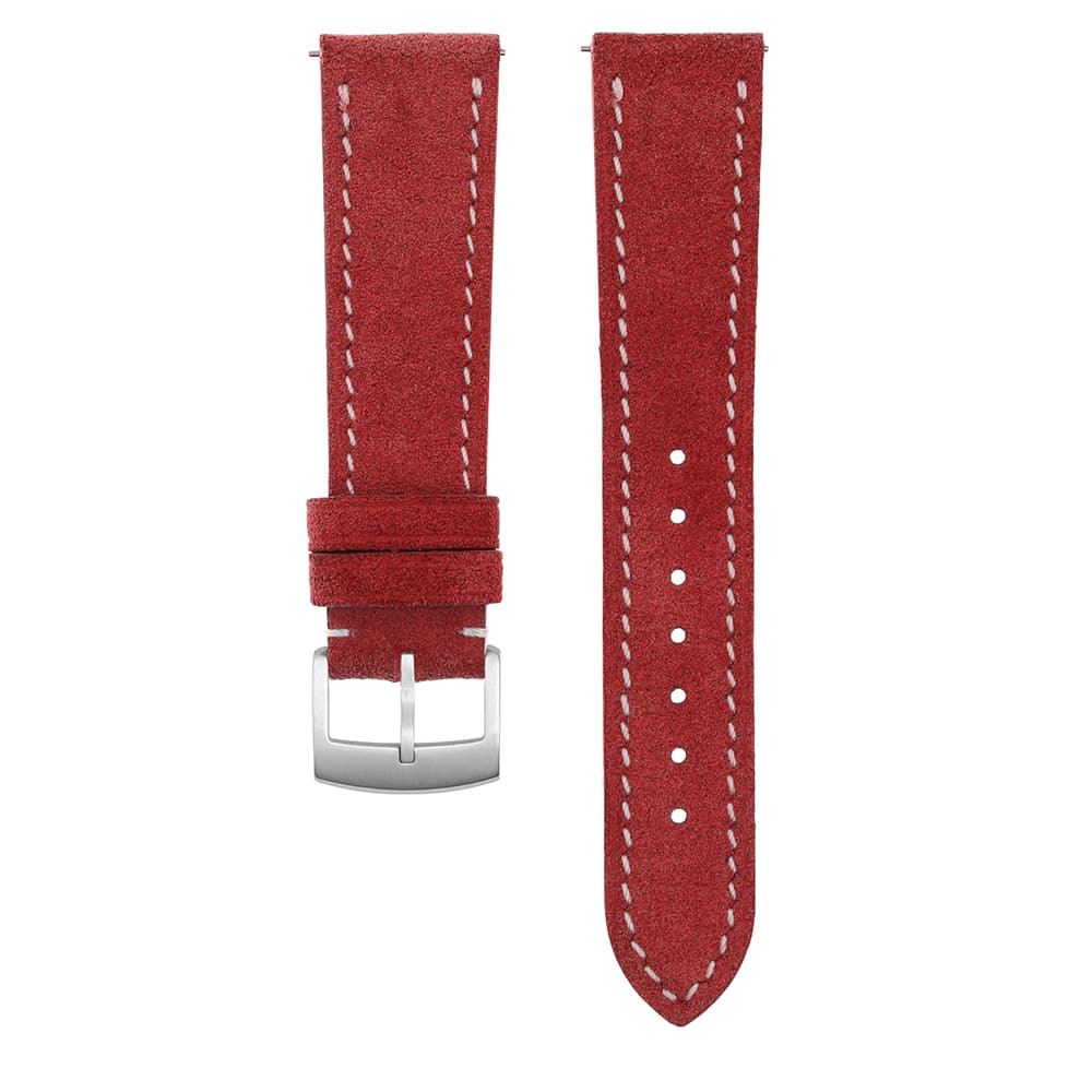 PRIM Ručně prošívaný kožený řemínek z telecí kůže RB.13283 (20 mm) - červený