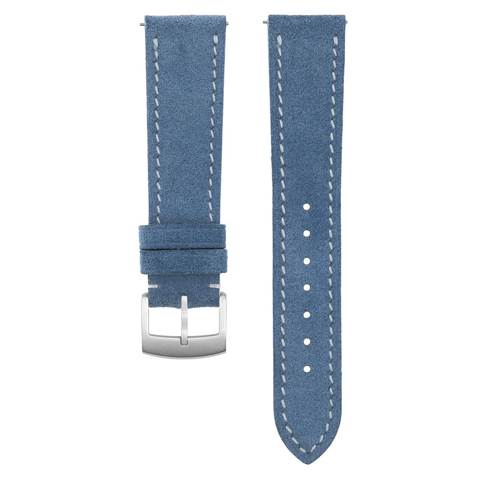 PRIm Ručně prošívaný kožený řemínek z telecí kůže RB.13283 (20 mm) - modrý