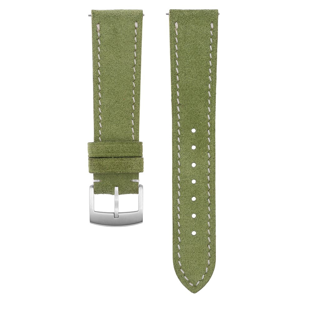 PRIM Ručně prošívaný kožený řemínek z telecí kůže RB.13283 (20 mm) - světle zelený