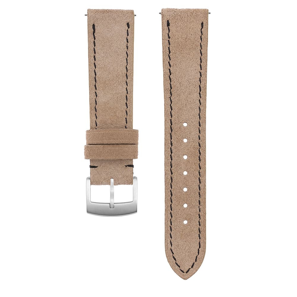 PRIM Ručně prošívaný kožený řemínek z telecí kůže RB.13283 (20 mm) - béžový