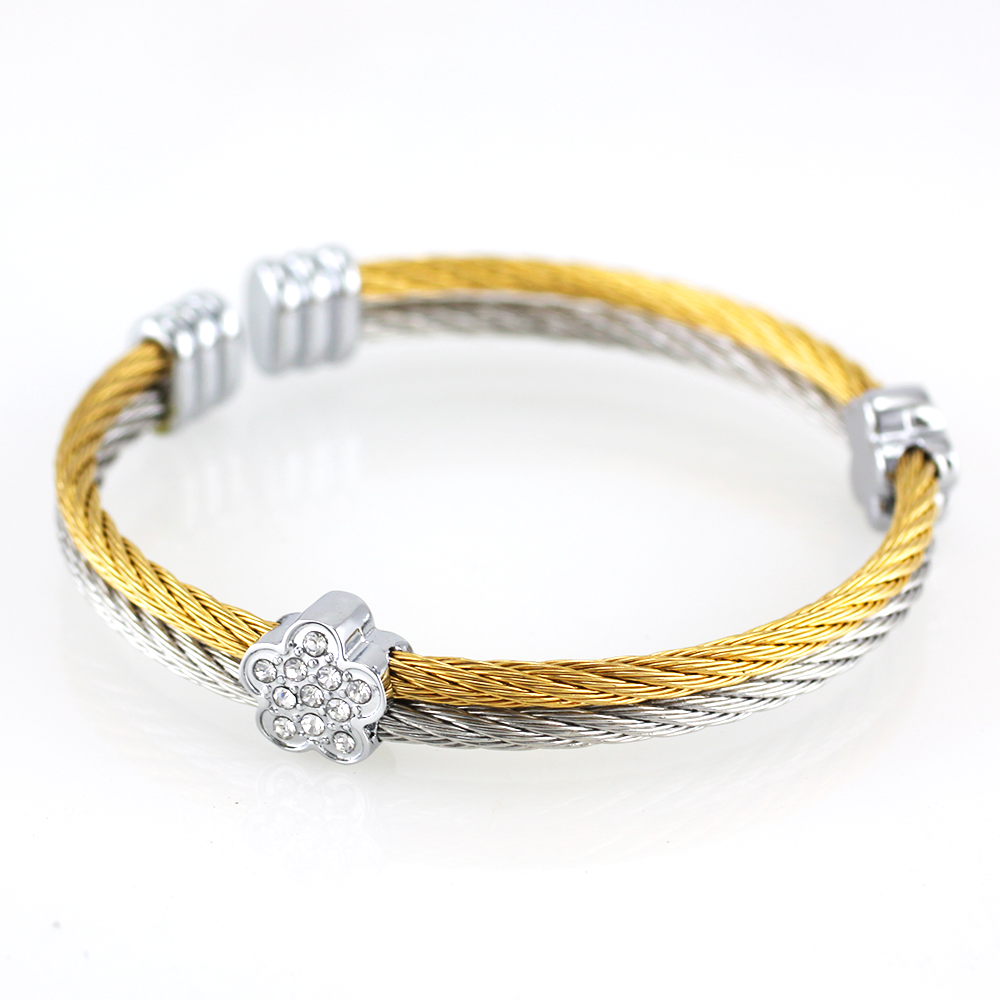 MPM Ocelový náramek z chirurgické oceli Bracelet 7362 - Bicolor (Gold + Silver)