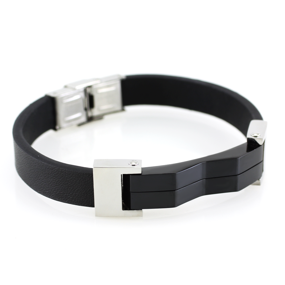 MPM Ocelový náramek z chirurgické oceli Bracelet 7377 - Black